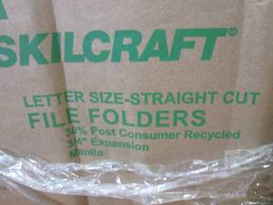 lot 86 image: (KK) Case of 500 Letter Size Straight Cut File Folders in Manila 5 Inner Boxes of 100
