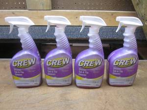 lot 102 image: (KK) 3 Spray Bottles of Crew Shower, Tub & Tile Cleaner 32oz Plus 1 - 14 Full Bottle