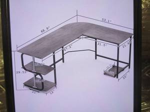 lot 138 image: (PLT1) Teraves Reversible L Shaped Corner Gaming Computer Desk