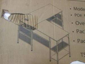lot 147 image: (PLT1) Mr Ironstone L Shaped Desk Model LD07 Open Box