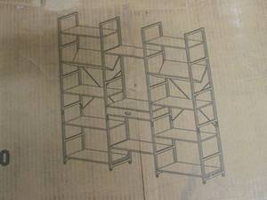 lot 156 image: (PLT2) 5-Tier Triple Bookshelves #C20