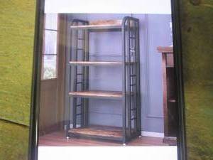 lot 160 image: (PLT2) Lovemanxi 4-Tier Kitchen Bakers Rack  Microwave Stand in Rustic Brown