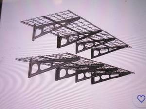 lot 179 image: (PLT3) FlexMounts 2-Pack 2ft x 6ft Garage Wall Shelving Storage Racks in Black