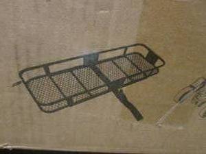 lot 196 image: (PLT4) Kairay 2 Hitch Mount Cargo Carrier with Net and Tiedowns