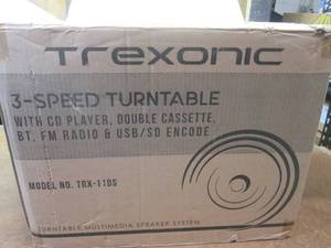 lot 276 image: (SS) Trexonic TXR-11BS 3-Speed Turntable with CD Player, Double Cassette, BT, FM Radio & USBSD Encode