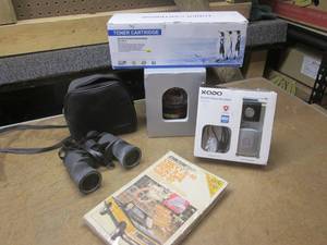 lot 289 image: (TT) Lot of Misc - Video Door Bell, Chinon Binoculars, Toner Cartridge Etc