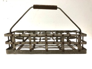 lot 158 image: 1930s era Motor Oil or Milk Bottle Carrier