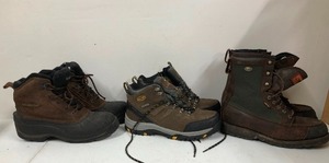 lot 172 image: 3 Quality Pairs of WinterHikingHunting Boots - All Mens Size 10