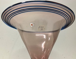 lot 267 image: LARGE Vintage BLENKO Glass Pedestal Bowl or Vase