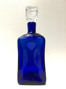 lot 268 image: Mid Century BLENKO Cobalt Blue Glass Decanter wStopper