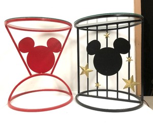 lot 327 image: Great Looking Retro Steel Mickey Mouse Tables wGlass Tops