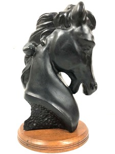 lot 351 image: Large Mid Century Ceramic Horse Head Statue