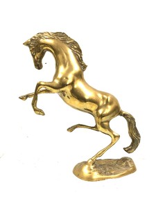 lot 340 image: Vintage Solid Brass HorseBronco Statue