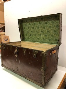 lot 360 image: Great Looking Antique Travel Trunk on Casters