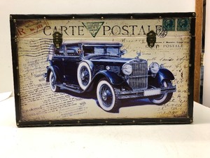 lot 359 image: Nice Condition Vintage Style Trunk wOld Automobile & Travel Design