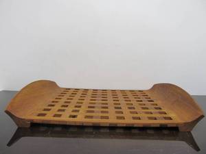 lot 88 image: Mid Century DANSK Jens Quistgaard Teak Wood Lattice Design Serving Tray