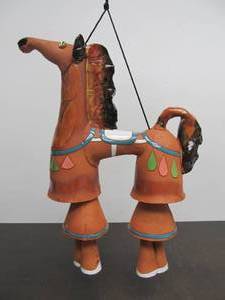 lot 91 image: Vintage Art Pottery Horse Wind Chime