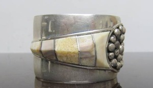lot 96 image: Large Signed Sterling Silver Navajo Cuff Bracelet by J. Woolsey
