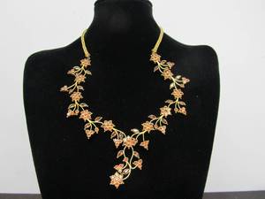 lot 98 image: New in Box Gold over Sterling Silver Carnelian Necklace