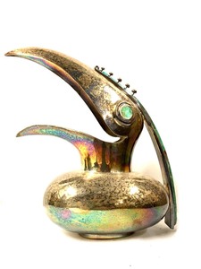 lot 237 image: Fantastic Vintage Emilia Los Castillo Toucan Bird Pitcher wTurquoise