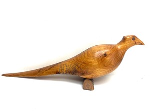 lot 138 image: Excellent Large Vintage Hand Carved Pheasant Carving