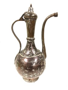 lot 251 image: Large Antique Ottoman BrassCopper Ewer