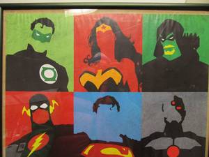 lot 414 image: DC Comics Justice League Minimalist Poster Framed 36