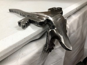 lot 240 image: Signed Southwestern Heavy Steel Lizard Sculpture