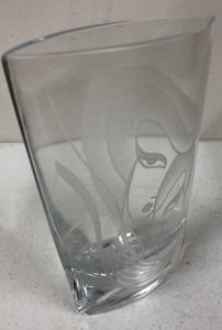 lot 241 image: Mid Century Etched Crystal Vase wFace