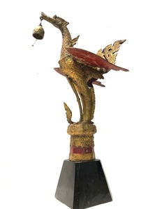 lot 250 image: Thai Bronze Temple Bird or Dragon wBell