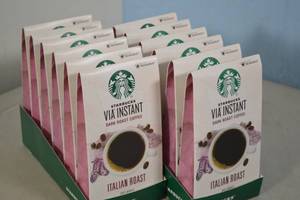 Starbucks Via Instant Italian Roast Dark Roast Coffee Grounds 12-Pack