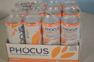 Phocus Naturally Energizing Sparkling Water 12-Pack Peach Flavor