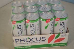 Phocus Naturally Energizing Sparkling Water 12-Pack Watermelon Flavor