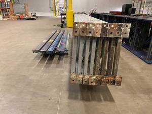 lot 19 image: Galvanized Speed Rack 8 uprights and 18 crossbars