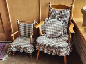 lot 126 image: Vintage Chair & Childs Rocker