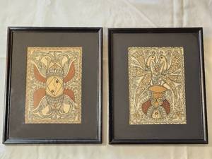 lot 152 image: 2 Vintage Madhubani Paintings