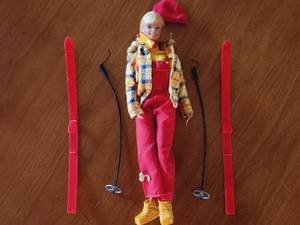lot 180 image: Vintage Barbie Skier Doll with  Kenner Dusty Doll Shower