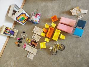 lot 179 image: Large Vintage Lot Barbie Clothing, Furniture, etc.