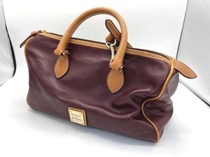 lot 2 image: Dooney & Bourke RedTan Barrel Satchel Leather Handbag (12 long x 8 tall)