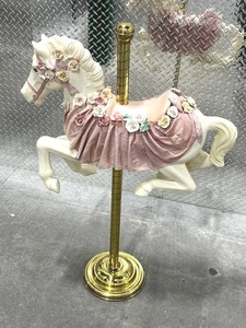 lot 5 image: Decorative Carousel Horse with Floral Theme