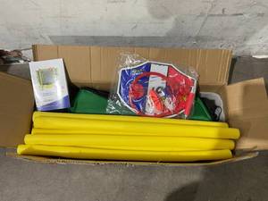 lot 304 image: Aseem 60 IndoorOutdoor Trampoline for Kids with Safety Enclosure Net