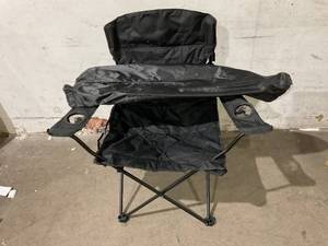 lot 309 image: WUROMISE Black Folding Camping Chair with Carrying Bag
