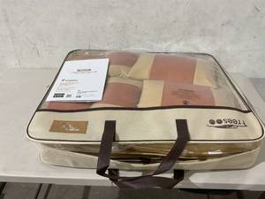 lot 323 image: FREESOO KhakiOrange Leather Universal Full Set Car Seat Cover with Pillows