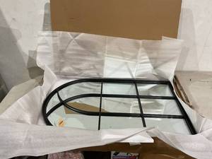 lot 127 image: ZMYCZ Arched Wall Mounted Mirror - Black