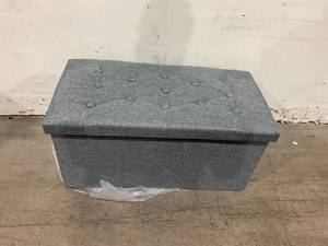 lot 220 image: PRANDOM Extra Large Ottoman with Storage - Grey