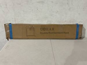 lot 330 image: UDEAR 43.3 inch Black Double Rod Garment Rack