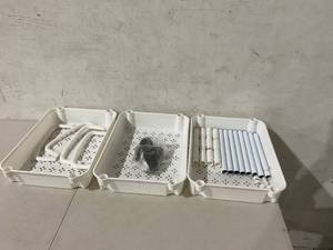 lot 333 image: TXT&BAZ White Metal 3-Tier Utility Rolling Cart with Lockable Wheels