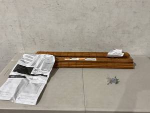 lot 340 image: LazBlinds No Tools No Drill Cordless Bamboo Roman Shade