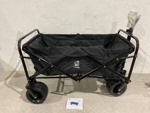 lot 141 image: Napfox Collapsible Heavy Duty Beach Wagon Cart - Black