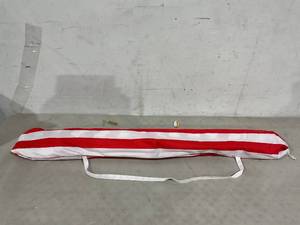 lot 145 image: Beach Umbrella - RedWhite Stripes